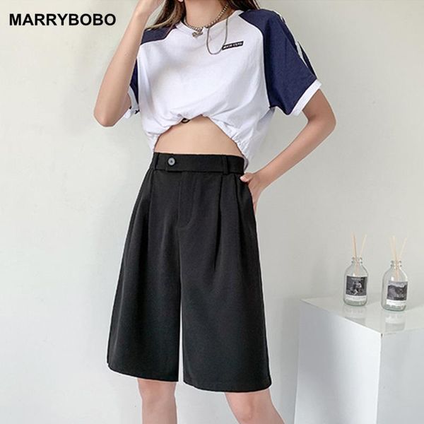 

women's shorts women white suit 2021 summer casual loose short pants korean high waist wide leg female solid office, White;black