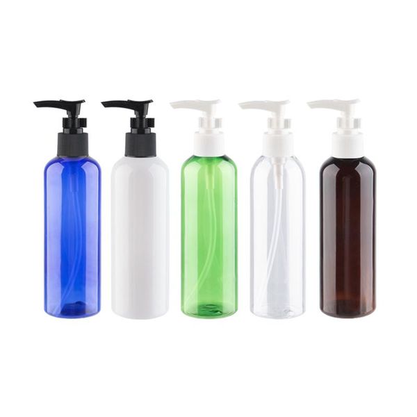 

storage bottles & jars 200ml x 12pcs refillable plastic with white black bayonet pump empty colored used for toner lotion cream