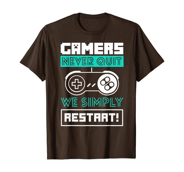 

Gamers never quit We simply restart - Gaming Gift T-Shirt, Mainly pictures