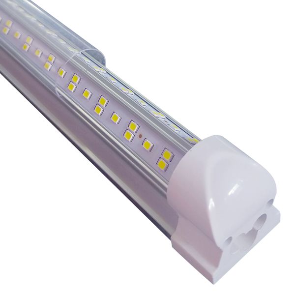 25PCS 4Ft 5Ft 6Ft 8Ft LED Tube Lights Tubi T8 integrati a forma di V 4 5 6 8 ft Cooler Door Freezer Lighting 36W 72W 100W 144W AC85-277V Luce per negozio