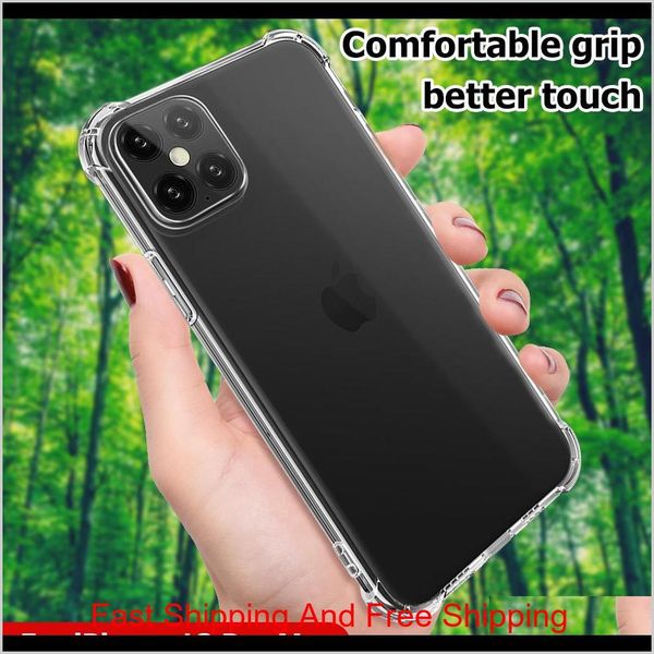 

for 2020 new apple iphone 12 pro max x xs xr 11 promax 7 8 plus shockproof hard acrylic case back cover transparent clear airbag u3i0z xvohb