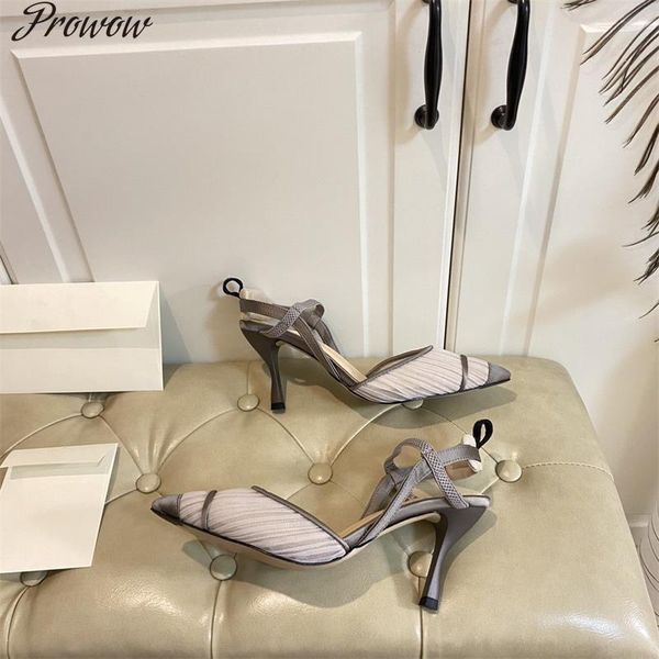 

prowow women sandals high heels luxury ladies shoes party sandalias mujer zapatillas mujer summer buty damskie size, Black