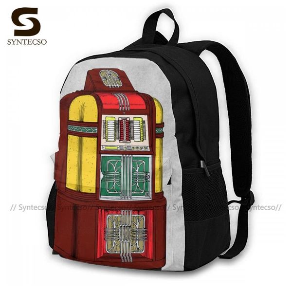 

jukebox backpacks festival teen lightweight backpack funny polyester bags