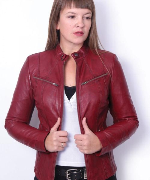 

women's leather & faux vainas zate women jacket for real motorcycle jackets bike, Black