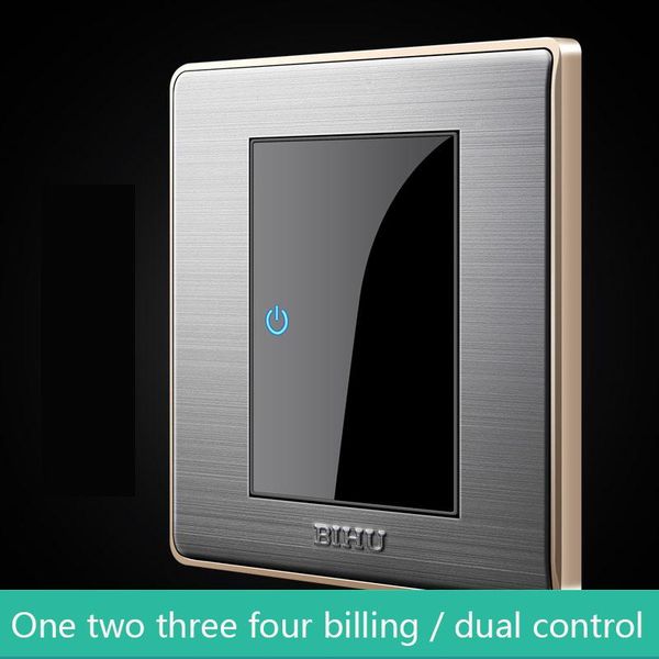 

smart home control stainless steel with led one open / two three four single dual switch panel 86 type household