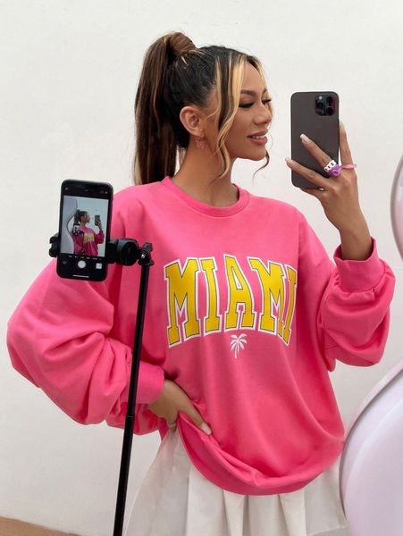 

letter graphic drop shoulder oversized pullover n4z1#, White;black