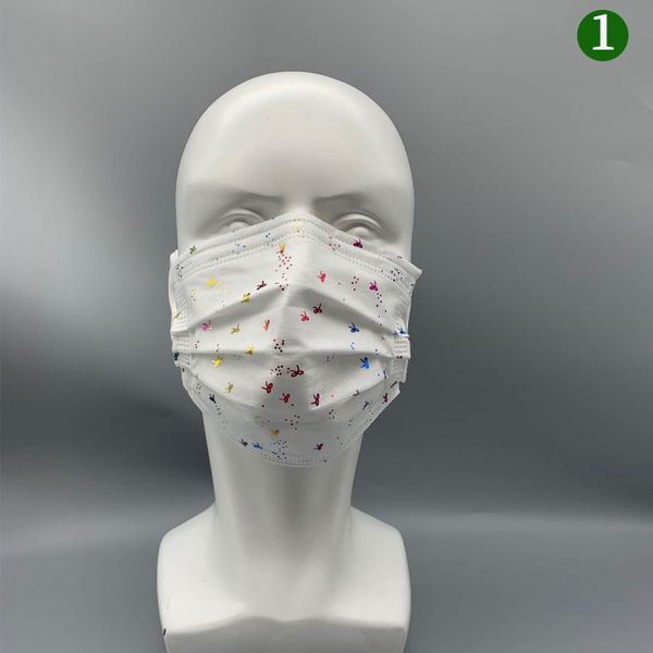 

spunlaced color printing mask disposable protective mask three-layer structure, including 50 pieces of melt spray