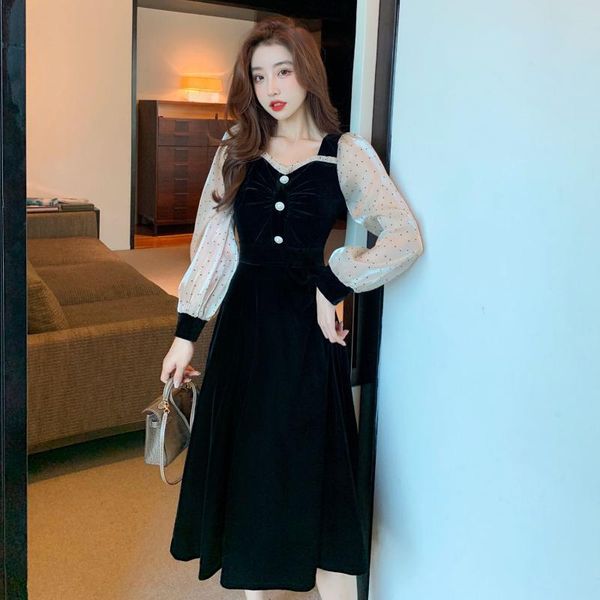 

casual dresses coigarsam women one-piece dress korean black 968, Black;gray