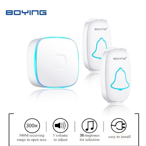 

boying a808 2-1 wireless doorbell intelligent remote control digital doorbell multiple keys to set different ring tones