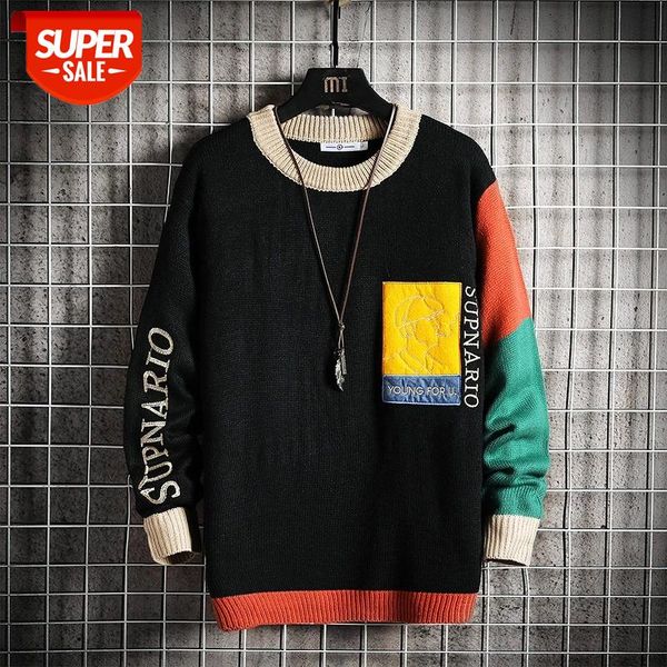 

men's sweaters spring autumn winter clothes 2020 pull oversize -4xl 5xl korea style casual standard pullovers #yb5s, White;black