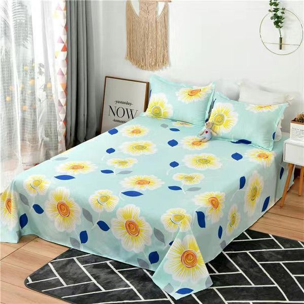 

sheets & sets 1pcs bed sheet 100% cotton mattress protector cover flat soft 2021