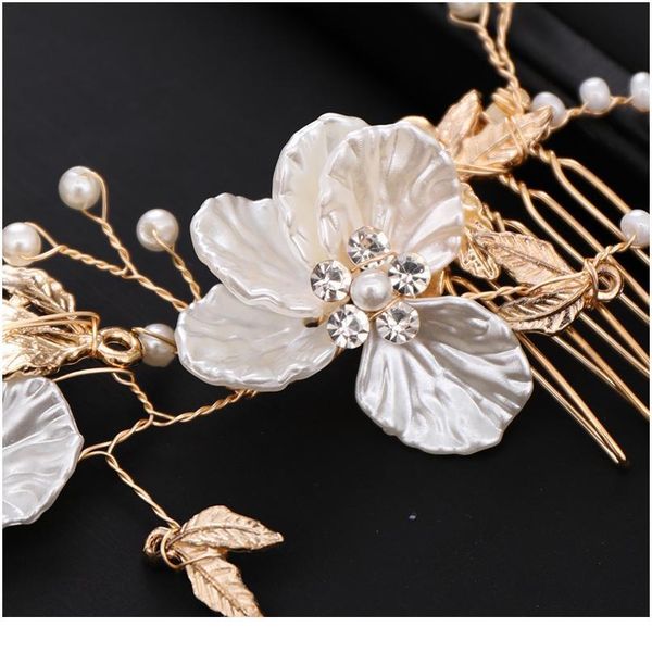 

new retro leaf flower headband pearl crystal wedding hair accessories headband ladies headdress bride hair accessories jllipr, Silver