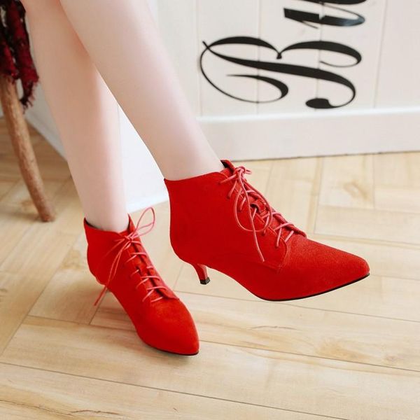 

boots oversized ma'am fine heel short pure color frenulum fashion boot barrel high, Black