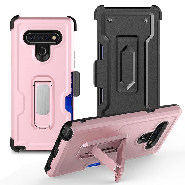 

factory price hybrid pc tpu cell phone case for lg k51 stylo 6 moto g stylus g power samsung a51a21 a11 unique card slot phone case