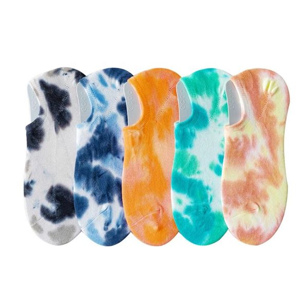 

men's socks fashion colorful short breathable tie dye soft low cut men, Black
