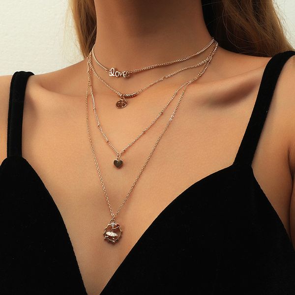 

selling necklace sweater chain multi-layer with suit exquisite chain jewelry, Silver