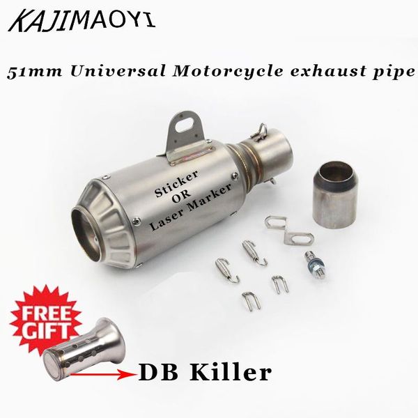 

motorcycle exhaust system 51mm universal pipe muffler db killer escape moto