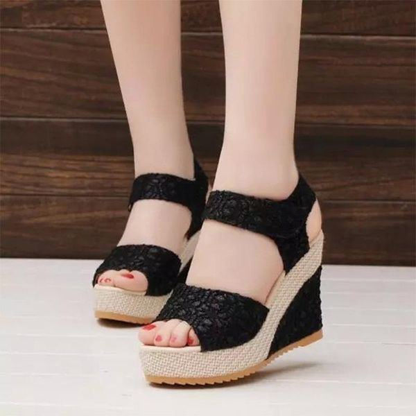 

dress shoes miaoguan 2021 summer roman flat women's sandals platform strappy wedge heel high heels woman, Black