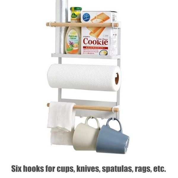 

bathroom storage & organization 2 color kitchen rack fridge magnetic organizer paper towel holder rustproof spice jars metal shelf supplies