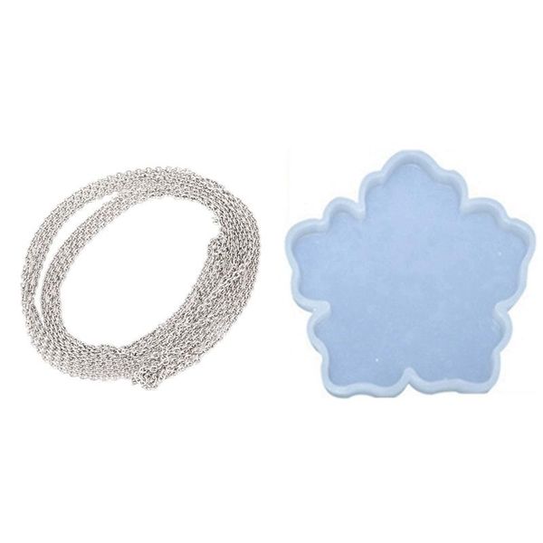 

baking & pastry tools 2m stainless steel cuban curb link chain with sakura tea tray silicone mold