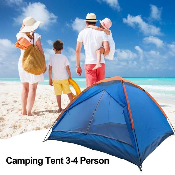 

tents and shelters camping tent 3-4 person family dome easy set up single layer door couple storage bag for camp hiking