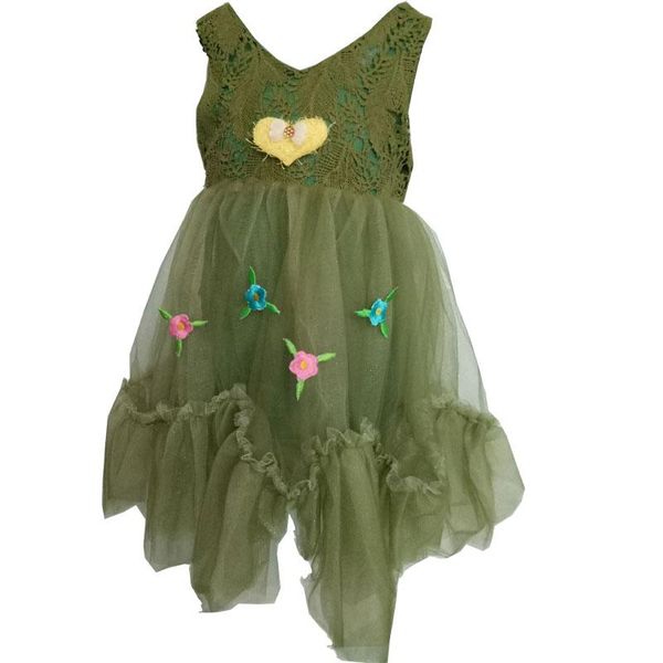 

girl's dresses bliheart infantil menina green girls dress vestido s verano 2021 deguisement enfant princesse baby fille lace elbise vet, Red;yellow