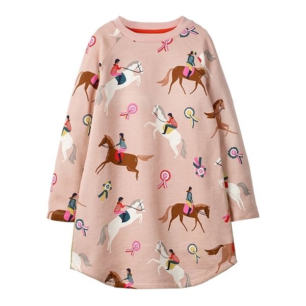 Little Maven Unicorn Bebê Meninas Camisola Vestidos Princesa Traje de Algodão Crianças Roupas Crianças Crianças Vestido 211111