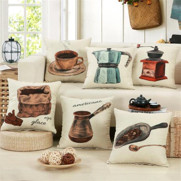 

maiyubo square print linen cushion cover simplicity kitchen tool pillow cover sofa pillow case modern life home car decor pc278