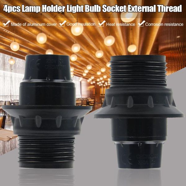 

lamp holders & bases 4pcs adapter light bulb socket 250v accessory heat resistant holder base external thread e14 chandelier retro aluminum