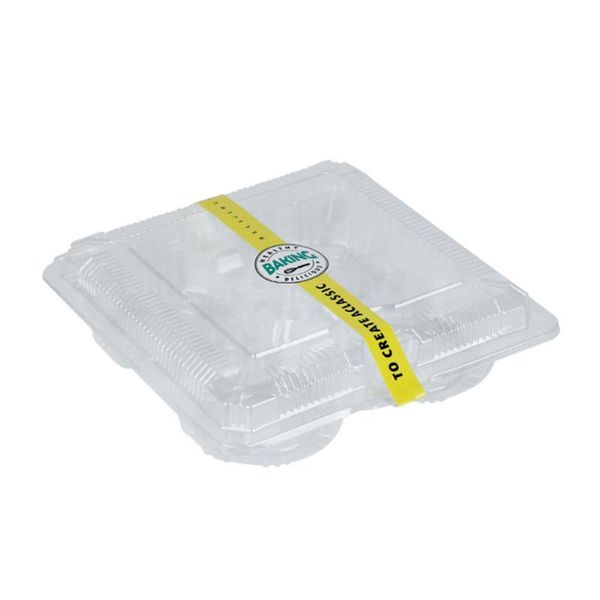 

gift wrap 100 pcs 4-grids disposable food package boxes transparent baking packaging egg tart trays for home restaurant