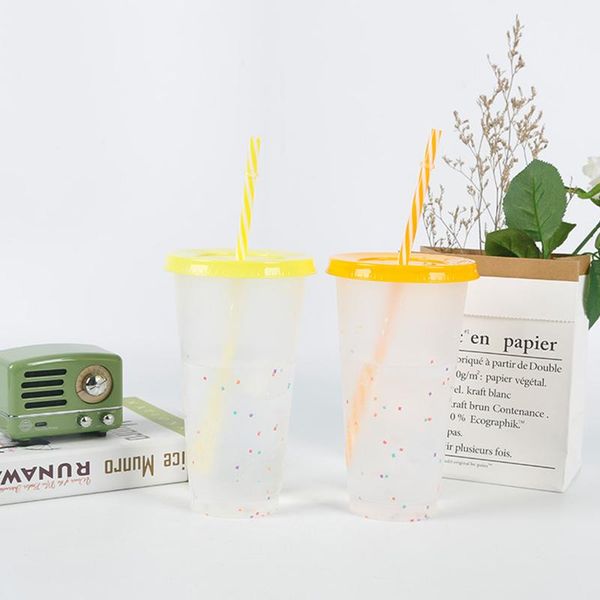 

mugs 700ml straw cup with lid logo coffee reusable cups plastic tumbler matte finish mug perfect wholesale