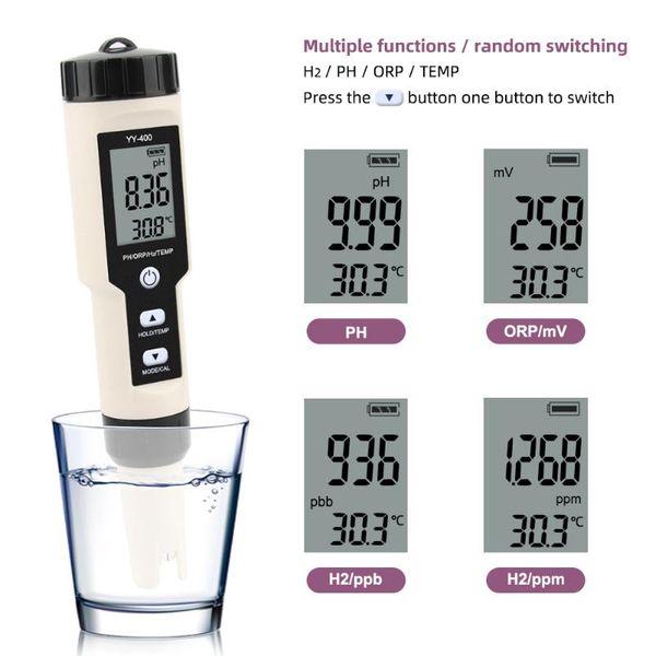 

meters 4 in 1 ph meter lcd orp salinity temperature with backlight digital water quality monitor tester 0-9990 ppm measurement
