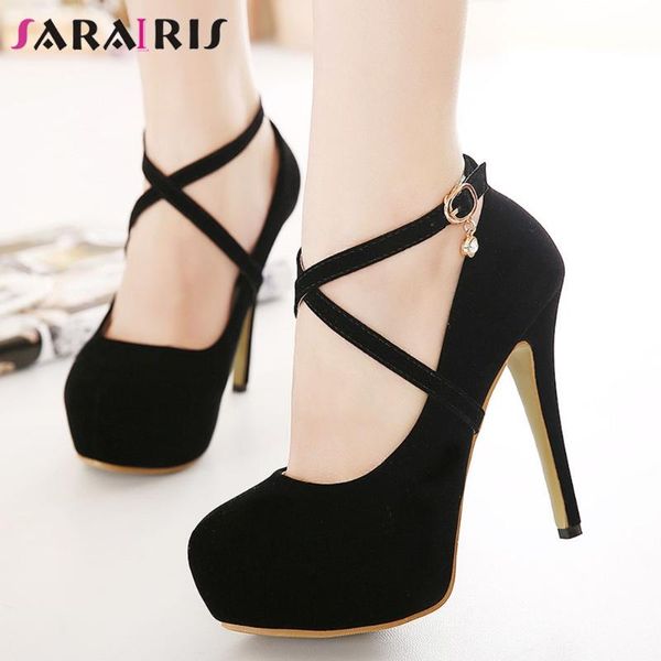 

dress shoes sarairis lady solid pumps round toe women high heel pearl platform wedding bride party woman, Black