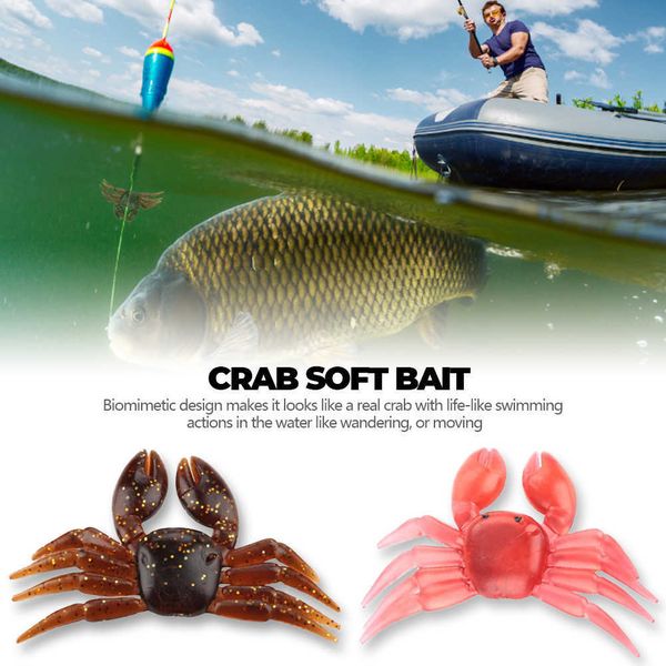 

sea fishing 3d simulation soft crab lure hook fishing bait worm lures sea fish bait buckle sea fish fishing tackle tools