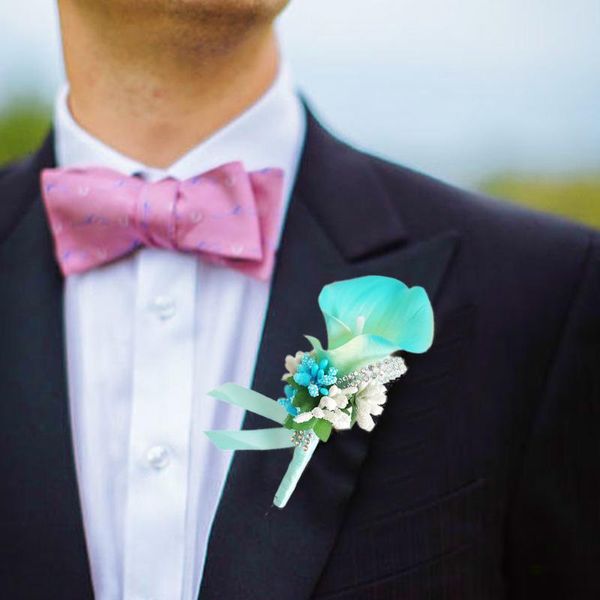 

decorative flowers & wreaths pin wedding corsage boutonniere for groom bridesmaid flower calla lily buttonhole men witness accessories.