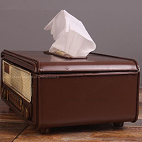 

tissue boxes & napkins retro radio shape napkin storage box container paper towel holder case for home bar office