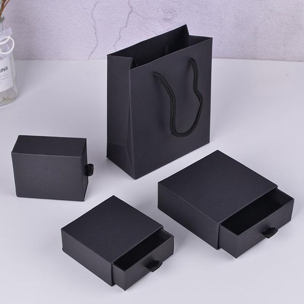 

gift wrap black drawer box jewelry ring necklace bracelet exquisite