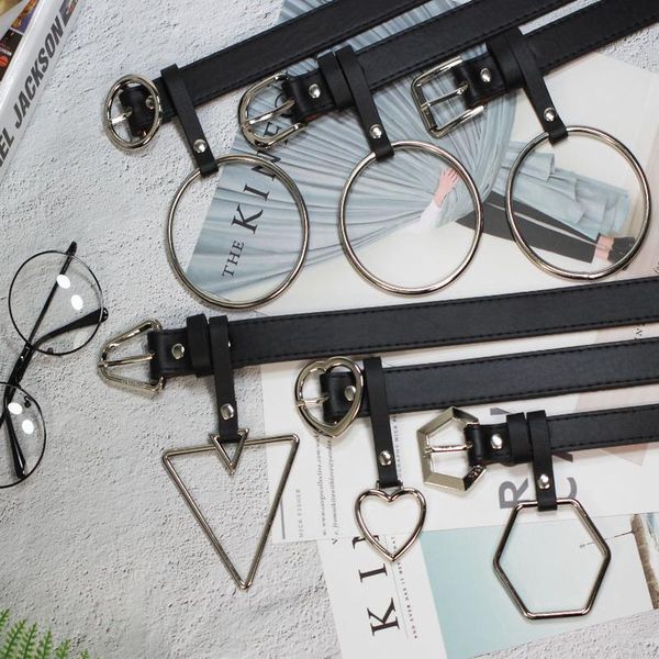 

belts women big silver metal ring pu leather waist belt fringe tassel wide ladies retro pin buckle waistband for jeans, Black;brown