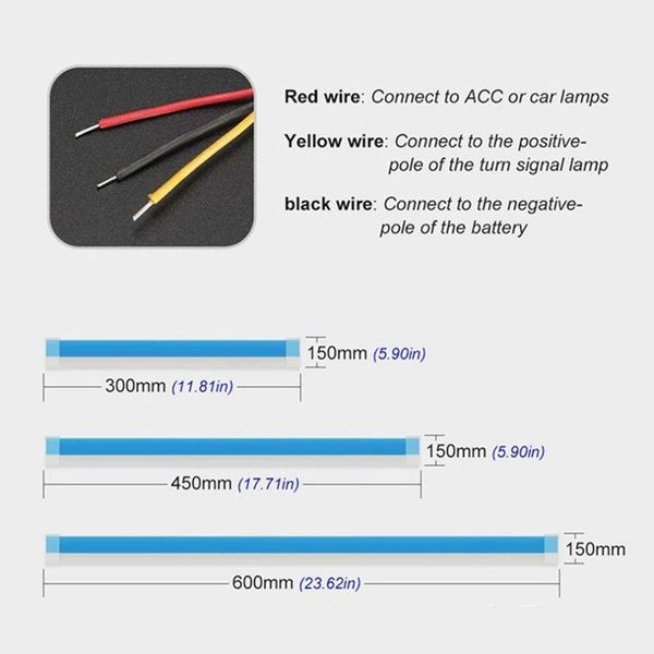 

emergency lights 2pcs car led drl lamp strip daytime running light 12v turn signal flexible waterproof soft tube guide