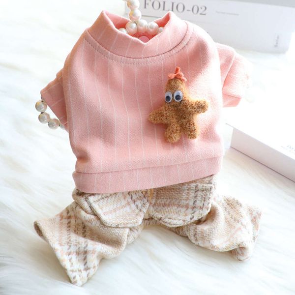 

dog autumn and winter hairy starfish leggings thick cute small pet cloth
