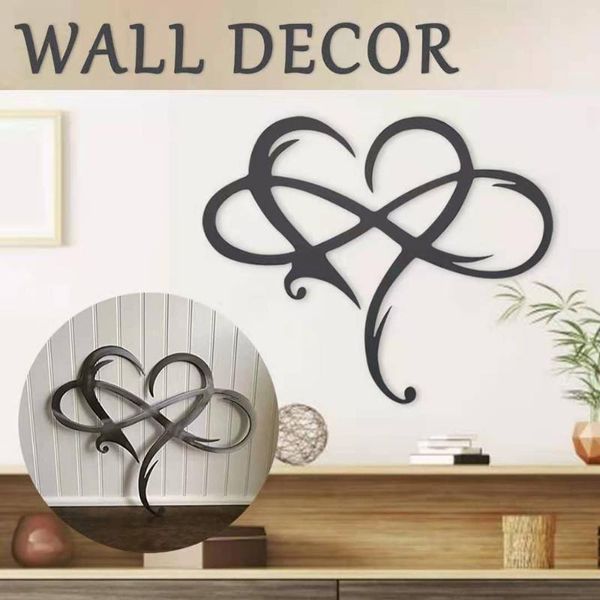 

wall stickers metal decor art room decoration eternal love home interior outdoor pendant ornament black 35*29cm