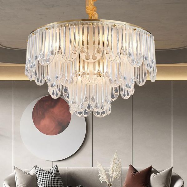 

pendant lamps nordic glass art chandelier postmodern living room bedroom model simple atmosphere creative light luxury