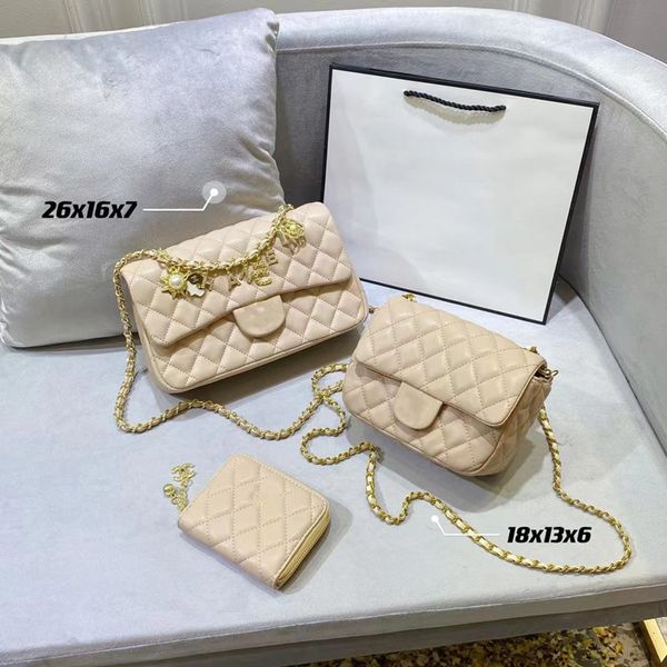 

news combination lou vdeng women's bag vintage luxury designer original leather messenger shoulder zipper portable beauty (three in one