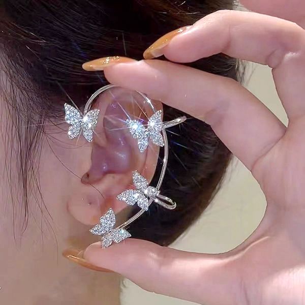 10 pcs estilo coreano borboleta orelha clipes sem piercing para mulheres brilhantes zircão orelha cedo brincos de casamento festa jóias presentes