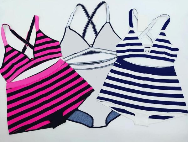 

selling bikini women fashion swimwear summer letter print swimsuit bandage bathing suits pad two-piece 6 styles, White;black