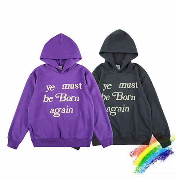 

2021 new purple kanye west male oversize cpfm. xyz pullovers foam print ye shall be born again with hoodie gm2h, Black