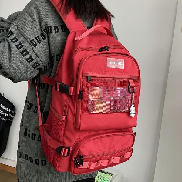 

female simple couple backpack men women school backpacks for teens harajuku girls 14inch lapschool bags korean bookbag 56