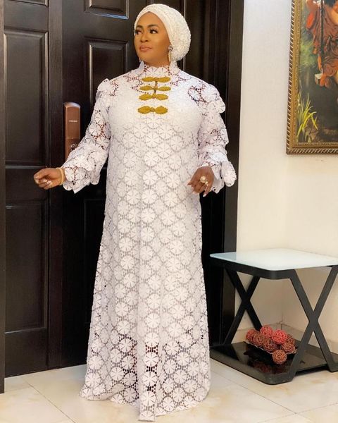 

ethnic clothing white dress african dresses for women autumn long sleeve plus size lace clothes with inner, Red