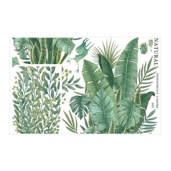 

wall stickers 1 sheet palm green plant self-adhesive decoration for room