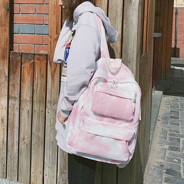 

backpack women dyeing school backpacks female travel back pack for teenagers girls and boys shoulder bag 2021